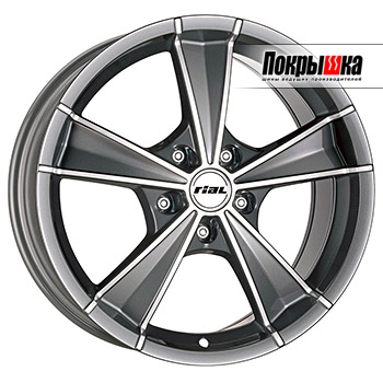 RIAL Roma (Graphite Front Polished) 8.0J R17 5x105 ET-4 Dia-56.6