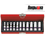 Набор глубоких торцевых шестигранных головок 4-13 мм 2511MR (11 предметов) KING TONY 2511MR (11 предметов)