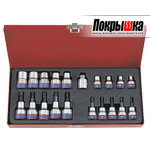 Набор торцевых головок 3/8'+1/2' E-стандарта 7120PR (20 предметов) KING TONY 7120PR (20 предметов)