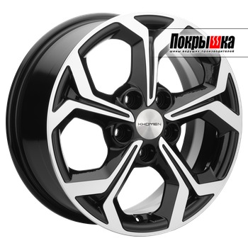 Khomen KHW1606 (Black-FP) 6.5J R16 5x108 ET-5 Dia-63.4