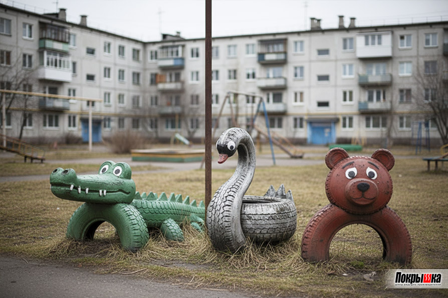 Фигурки из старых покрышек