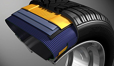 Грузовая шина в разрезе