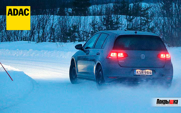 Фрикционные покрышки на заснеженной дороге