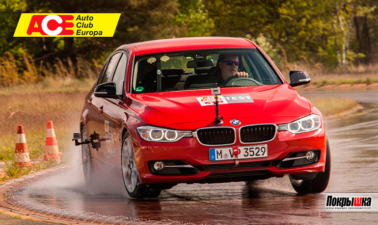 Резина на холодное время года на мокрой дороге