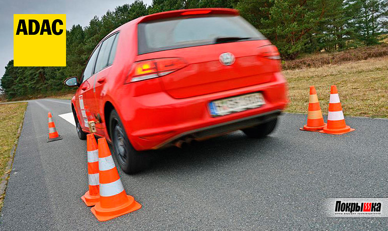 Зимняя авторезина на сухой дороге